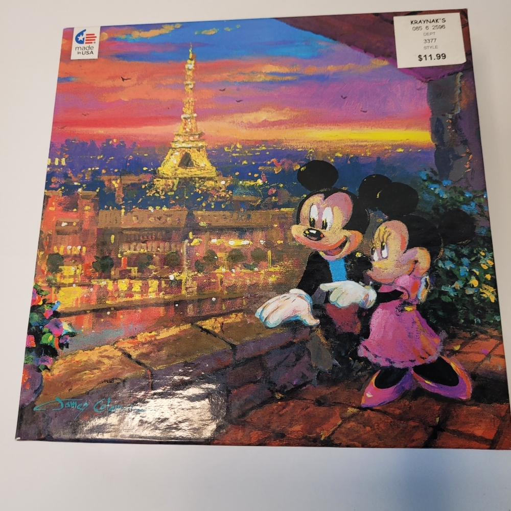 Disney Paris Sunset Eiffel Tower Puzzle Mickey Minnie Ceaco 2015 James Coleman